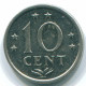 10 CENTS 1971 ANTILLES NÉERLANDAISES Nickel Colonial Pièce #S13386.F.A - Antille Olandesi