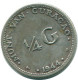 1/4 GULDEN 1944 CURACAO NEERLANDÉS NETHERLANDS PLATA Colonial #NL10704.4.E.A - Curacao