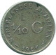 1/10 GULDEN 1966 NIEDERLÄNDISCHE ANTILLEN SILBER Koloniale Münze #NL12772.3.D.A - Antilles Néerlandaises