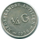 1/4 GULDEN 1956 ANTILLAS NEERLANDESAS PLATA Colonial Moneda #NL10921.4.E.A - Antilles Néerlandaises