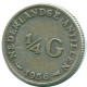 1/4 GULDEN 1956 NETHERLANDS ANTILLES SILVER Colonial Coin #NL10935.4.U.A - Antille Olandesi