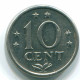 10 CENTS 1974 NETHERLANDS ANTILLES Nickel Colonial Coin #S13537.U.A - Nederlandse Antillen