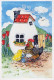 EASTER CHICKEN EGG Vintage Postcard CPSM #PBO831.A - Pâques