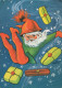 PAPÁ NOEL Feliz Año Navidad Vintage Tarjeta Postal CPSM #PBL274.A - Santa Claus