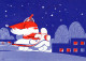 SANTA CLAUS Happy New Year Christmas GNOME Vintage Postcard CPSM #PBA906.A - Kerstman