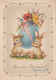 PASCUA CONEJO HUEVO Vintage Tarjeta Postal CPSM #PBO532.A - Pâques