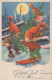 WEIHNACHTSMANN SANTA CLAUS Neujahr Weihnachten GNOME Vintage Ansichtskarte Postkarte CPSMPF #PKD244.A - Kerstman