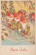 WEIHNACHTSMANN SANTA CLAUS Neujahr Weihnachten GNOME Vintage Ansichtskarte Postkarte CPSMPF #PKD239.A - Kerstman