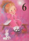 HAPPY BIRTHDAY 6 Year Old GIRL CHILDREN Vintage Postal CPSM #PBT806.A - Compleanni