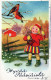 PASQUA BAMBINO POLLO UOVO Vintage Cartolina CPA #PKE328.A - Pâques