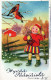 PASQUA BAMBINO POLLO UOVO Vintage Cartolina CPA #PKE328.A - Easter