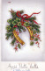 Happy New Year Christmas HORSESHOE Vintage Postcard CPSMPF #PKD740.A - Neujahr