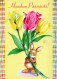 OSTERN KANINCHEN Vintage Ansichtskarte Postkarte CPSM #PBO412.DE - Easter