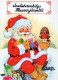 WEIHNACHTSMANN SANTA CLAUS TIERE WEIHNACHTSFERIEN Vintage Postkarte CPSM #PAK639.DE - Santa Claus