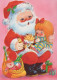 PAPÁ NOEL NIÑO NAVIDAD Fiesta Vintage Tarjeta Postal CPSM #PAK373.ES - Kerstman