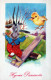 PÂQUES LAPIN ŒUF Vintage Carte Postale CPA #PKE235.FR - Ostern