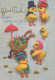 PÂQUES POULET ŒUF Vintage Carte Postale CPSM #PBO851.FR - Ostern