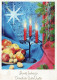 Bonne Année Noël BOUGIE Vintage Carte Postale CPSM #PAW113.FR - New Year