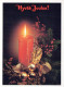 Bonne Année Noël BOUGIE Vintage Carte Postale CPSM #PAV506.FR - Nieuwjaar