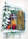 Bonne Année Noël BOUGIE Vintage Carte Postale CPSM #PAV385.FR - New Year