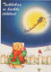 Bonne Année Noël OURS EN PELUCHE Vintage Carte Postale CPSM #PAU866.FR - New Year