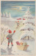Happy New Year Christmas GNOME Vintage Postcard CPSMPF #PKG401.GB - Nieuwjaar