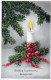 Happy New Year Christmas CANDLE Vintage Postcard CPSMPF #PKG153.GB - Nieuwjaar