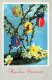 EASTER FLOWERS EGG Vintage Postcard CPA #PKE170.GB - Pasen