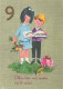HAPPY BIRTHDAY 9 Year Old GIRL CHILDREN Vintage Postal CPSM #PBT858.GB - Verjaardag