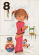 HAPPY BIRTHDAY 8 Year Old GIRL CHILDREN Vintage Postal CPSM #PBT736.GB - Birthday