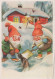 Happy New Year Christmas GNOME Vintage Postcard CPSM #PBL623.GB - Año Nuevo