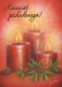 Happy New Year Christmas CANDLE Vintage Postcard CPSM Unposted #PBA597.GB - Año Nuevo