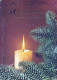 Happy New Year Christmas CANDLE Vintage Postcard CPSM #PBA286.GB - New Year