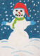 Happy New Year Christmas SNOWMAN Vintage Postcard CPSM #PAZ650.GB - Año Nuevo