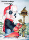 Happy New Year Christmas RABBIT Vintage Postcard CPSM #PAV065.GB - Neujahr