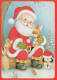 SANTA CLAUS ANIMALS CHRISTMAS Holidays Vintage Postcard CPSM #PAK636.GB - Santa Claus
