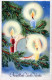 Buon Anno Natale CANDELA Vintage Cartolina CPSMPF #PKD722.IT - Año Nuevo