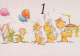 BUON COMPLEANNO 1 Años NASCERE Animale Vintage Cartolina CPSM #PBS405.IT - Verjaardag