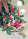 Buon Anno Natale CANDELA Vintage Cartolina CPSM #PBO032.IT - Neujahr