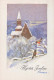 Buon Anno Natale CHIESA Vintage Cartolina CPSM #PAY431.IT - Neujahr