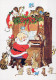 BABBO NATALE Animale Natale Vintage Cartolina CPSM #PAK768.IT - Kerstman