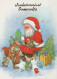 BABBO NATALE Animale Natale Vintage Cartolina CPSM #PAK640.IT - Kerstman