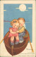 MARIA PIA FRANZONI TOMBA SIGNED 1940s POSTCARD - CHILDREN & BOAT / BAMBINI & BARCA - EDIT NAZIONALE (5726) - Autres & Non Classés