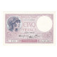 5 FRANCS VIOLET 27-07-1939 P/NEUF Fayette 4.3 - 5 F 1917-1940 ''Violet''