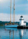 72886337 Mystic_Connecticut Schooner Brilliant Brant Point Lighthouse Segelyacht - Altri & Non Classificati