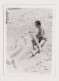 Man Funny Beach Scene, Pose With Sand Woman Figure, Vintage Orig Photo 6.7x8.9cm. (64204) - Persone Anonimi