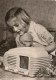 Child W Porcelain Doll Teddy Bear TESLA Radio Old Photo Postcard - Giochi, Giocattoli