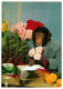 Chimpanzee In A Suit, With Flowers & A Gift Box, Primate Ape 1980s Unused Postcard. Publisher Schöning, Lübeck Germany - Affen