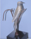 -STATUE OISEAU Argenté HIRONDELLE Signé Sur SOCLE MARBRE NOIR R.ROCHARD  E - Andere & Zonder Classificatie