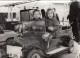 Children Driving A Car In Amusement Park Old Photo - Coches